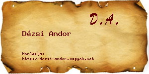 Dézsi Andor névjegykártya